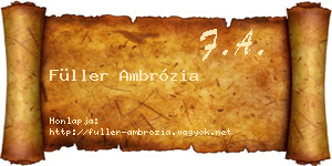 Füller Ambrózia névjegykártya