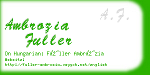 ambrozia fuller business card